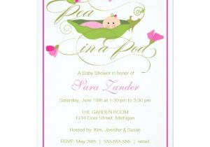 Pea In A Pod Baby Shower Invitations Baby Shower Invitation Girl Pea In A Pod