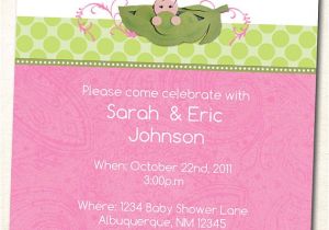 Pea In A Pod Baby Shower Invitations Sweet Pea In A Pod Baby Shower Invitation