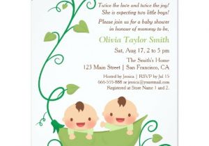 Pea In A Pod Baby Shower Invitations Two Peas In A Pod Baby Shower Invitations