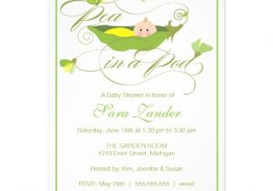 Pea In the Pod Baby Shower Invitations Baby Shower Invitation Neutral Pea In A Pod 5" X 7
