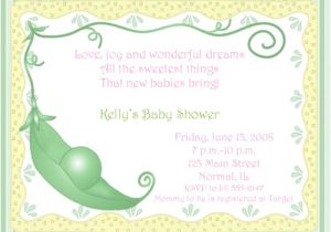 Pea In the Pod Baby Shower Invitations Pea In the Pod Baby Shower Invitations
