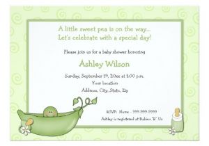 Pea In the Pod Baby Shower Invitations Pea In the Pod Baby Shower Invitations