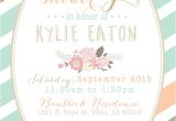 Peach and Gold Baby Shower Invitations Mint Peach and Gold Baby Shower Invitation