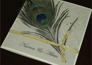Peacock Quinceanera Invitations Hand Stamped by ashley Romo Peacock Feather Wedding