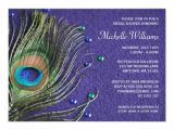 Peacock Wedding Shower Invitations Peacock Feather Jewels Purple Bridal Shower Card Zazzle