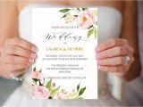 Peony Wedding Invitation Template Peony Wedding Invitation Template Printable Pink Floral