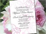 Peony Wedding Invitation Template Printable Wedding Invitation Template Peony Pink Invitation