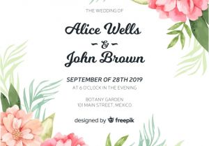 Peony Wedding Invitation Template Wedding Invitation Template with Beautiful Watercolor