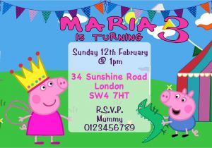 Peppa Pig George Party Invitations 10 Personalised Peppa Pig and George Birthday Party