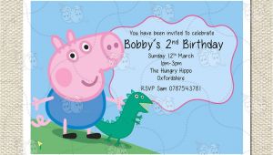 Peppa Pig George Party Invitations Personalised George and Dinosaur Peppa Pig Party Birthday