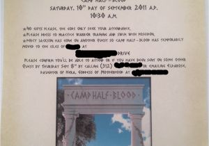 Percy Jackson Birthday Party Invitations Re Invented Style Re Ceiving Guests Percy Jackson