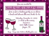 Personal Bridal Shower Invitation Wording 20 Personalized Bridal Shower Invitations Wine theme