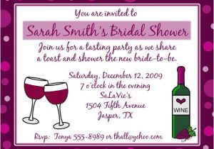 Personal Bridal Shower Invitation Wording 20 Personalized Bridal Shower Invitations Wine theme