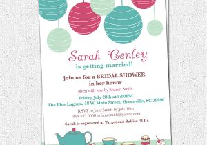 Personal Bridal Shower Invitations Bridal Shower Invitations Tea Brunch Lanterns Cupcakes