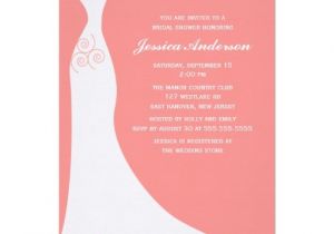 Personal Bridal Shower Invitations Coral Wedding Gown Bridal Shower 5 Quot X 7 Quot Invitation Card