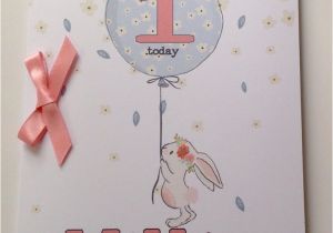 Personalised 1st Birthday Cards for Granddaughter Personalised Bunny 1st Birthday Card Daughter