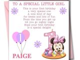 Personalised 1st Birthday Cards for Granddaughter Personalised Minnie Girl Daughter Granddaughter Babies