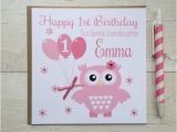 Personalised 1st Birthday Cards for Granddaughter Personalised Owl Birthday Card Granddaughter Daughter