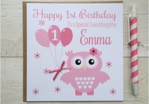Personalised 1st Birthday Cards for Granddaughter Personalised Owl Birthday Card Granddaughter Daughter