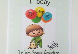 Personalised 1st Birthday Cards for Grandson Grandson Birthday Wishes Greeting Cards Unique