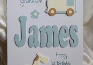 Personalised 1st Birthday Cards for Grandson Personalised Handmade 1st 2nd 3rd Etc Birthday Card son