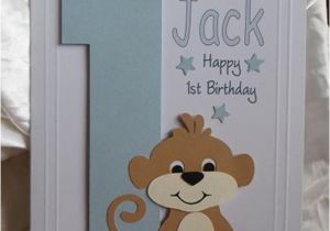 Personalised 1st Birthday Cards for son Personalised Handmade 1st 2nd 3rd Etc Monkey Birthday Card son