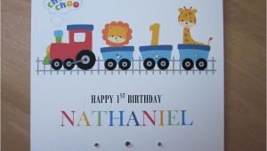 Personalised 1st Birthday Cards for son Personalised Handmade Boys Train 1st First Birthday Card