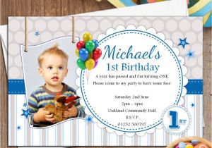 Personalised 1st Birthday Invitations Boy 10 Personalised Boys 1st First Birthday Party Photo