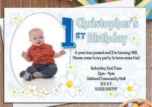 Personalised 1st Birthday Invitations Boy 10 Personalised Boys First 1st Birthday Party Photo