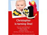 Personalised 1st Birthday Invitations Boy Little Firefighter Boy First Birthday Party 5×7