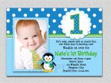 Personalised 1st Birthday Invitations Boy Penguin Birthday Invitation Penguin 1st Birthday Party Invites
