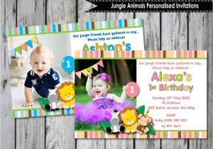 Personalised 1st Birthday Invitations Ebay Jungle Animals Safari 1st First Birthday Party Supplies