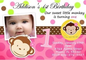 Personalised 1st Birthday Invitations Ebay Mod Monkey Birthday Party Invitation Photo 1st Baby Shower