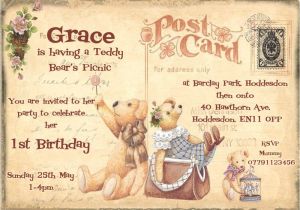 Personalised 1st Birthday Invitations Ebay Personalised Childrens 1st Birthday Teddy Bears Picnic