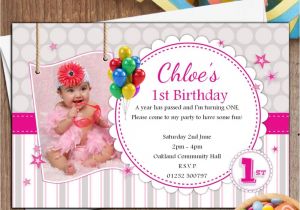 Personalised 1st Birthday Invitations Girl Uk 10 Personalised Girls 1st First Birthday Party Photo