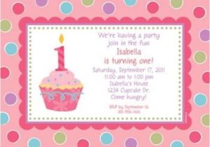 Personalised 1st Birthday Invitations Girl Uk Cupcake 1st Birthday Girl Personalized Invitation Custom