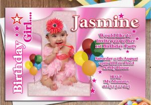 Personalised 1st Birthday Invites 10 Girls Personalised First 1st Birthday Party Photo