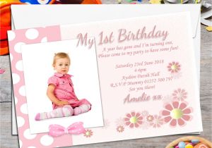 Personalised 1st Birthday Invites 10 Personalised Girls First Birthday Party Photo