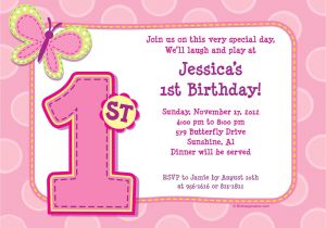 Personalised 1st Birthday Invites 1st Birthday Girl Personalized Invitation Each Bargain