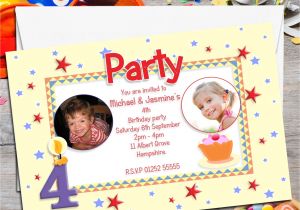 Personalised Birthday Invites Free 10 Personalised Twins Joint Birthday Party Photo