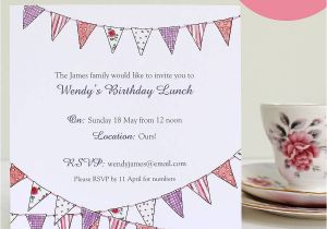 Personalised Birthday Invites Free Personalised Bunting Party Invitations by Martha Brook
