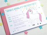 Personalised Birthday Invites Free Unicorn Personalised Birthday Party Invitations by