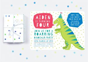Personalised Dinosaur Party Invitations Personalised Dinosaur Birthday Invitations with Free Envelopes