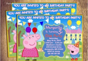Personalised Peppa Pig Party Invitations Invitation Peppa Pig Party Invitation Custom Printable