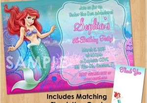 Personalized Ariel Birthday Invitations Ariel Invitation Little Mermaid Invitation by