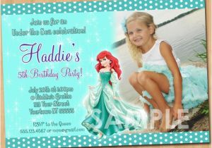 Personalized Ariel Birthday Invitations Ariel the Little Mermaid Invitation by Kidspartyprintables