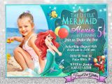 Personalized Ariel Birthday Invitations Little Mermaid Ariel Birthday Invitation Card Invite