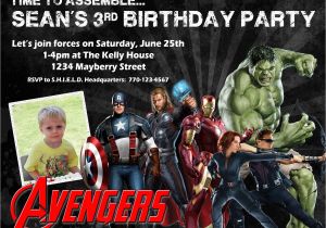 Personalized Avengers Birthday Party Invitations Avengers Birthday Invitation Design W Child 39 S Photo