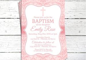 Personalized Baptism Invitation Free Christening Invite Personalized Printable Pink Baby