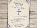 Personalized Baptism Invitations In Spanish Spanish Printable Baptism Christening Invitations Burlap
